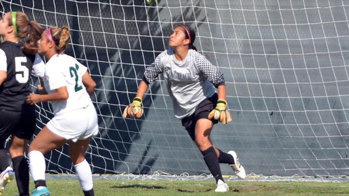 Freshman Ronnie Gonzalez finished with four saves in a scoreless tie against East L.A. on Tuesday afternoon. (Photo by Nicho DellaValle)