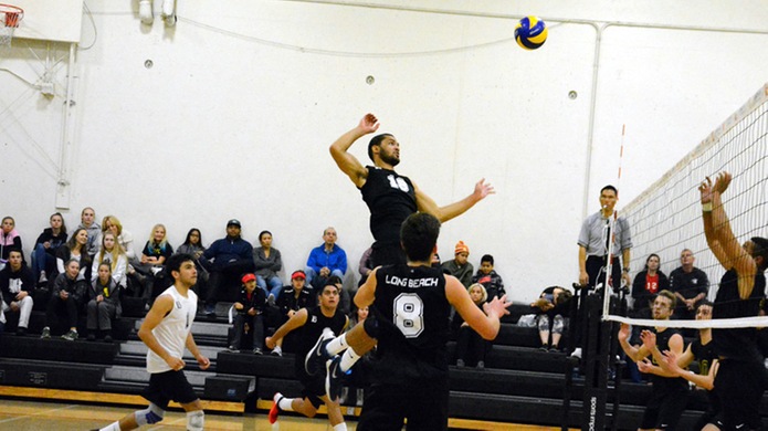 Elai Mama notched seven kills in a three-set victory over Moorpark on Wednesday night. (photo by Jocelyn Gonzalez)