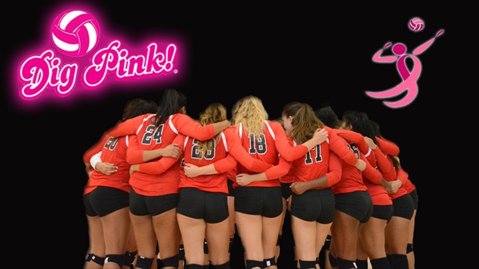 Women's Volleyball Celebrates Dig Pink Night